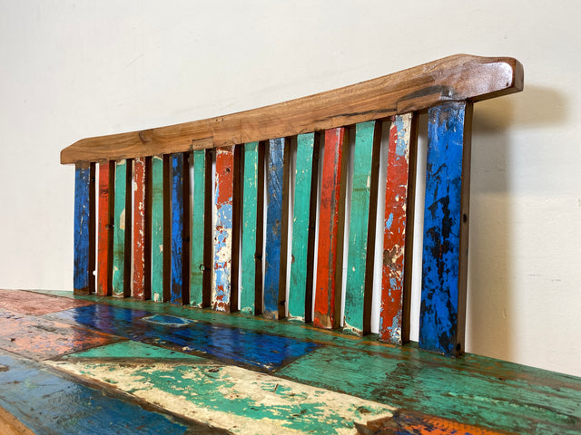 Boatwood by WMK I Besonderes Sofa aus altem Bootsholz I handgefertigtes Unikat aus massivem Teakholz I Couch Bank Holzbank Sitzbank Küchenbank Gartenmöbel Bootsmöbel Balkonmöbel Berlin Usedom Hof