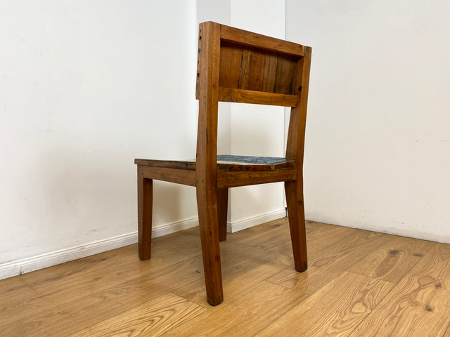 Boatwood by WMK # 1/3 Einzigartiger und sehr robuster Stuhl aus altem Bootsholz mit original Bootsfarben, ein handgefertigtes Unikat aus massivem Teakholz # Esszimmerstuhl Küchenstuhl Holzstuhl Chair