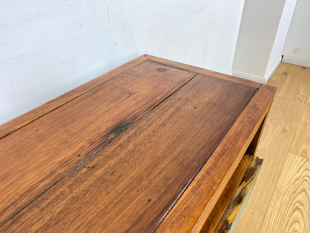 Boatwood by WMK I Besonders TV Lowboard mit Schubladen in Meeresblau I handgefertigtes Unikat aus altem Bootsholz I Teakholz massiv I Sideboard Kommode Bank Rack Fernsehkommode Berlin Augsburg Hamburg