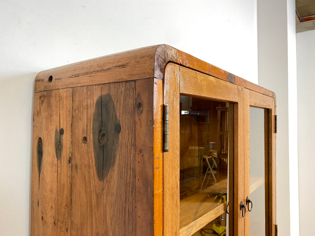 Boatwood by WMK # Einzigartige Vitrine aus altem Bootsholz, ein handgefertigtes Unikat aus massivem Teakholz # Regal Bücherregal Bücherschrank Highboard Geschirrschrank Küchenschrank Schrank Rostock