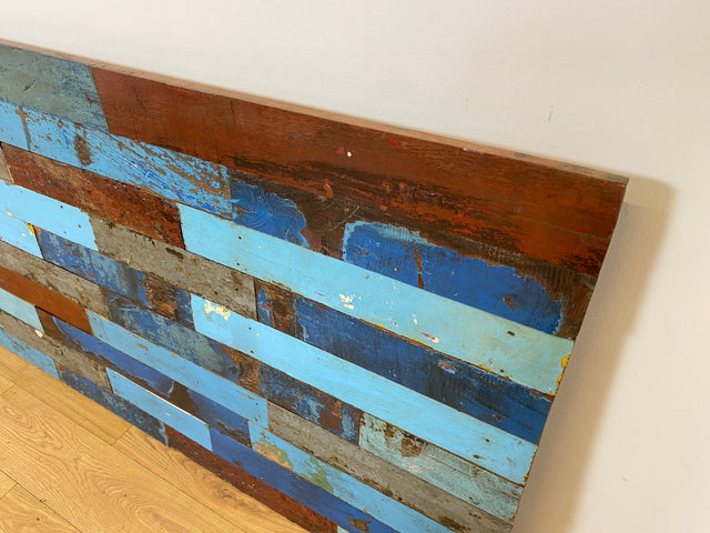Boatwood by WMK I Buntes handgefertigtes 300x100cm großes Paneel aus altem Bootsholz
