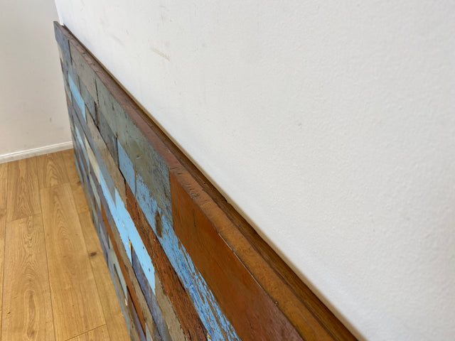 Boatwood by WMK I Buntes handgefertigtes 300x100cm großes Paneel aus altem Bootsholz