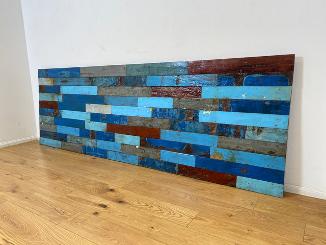Boatwood by WMK I Buntes handgefertigtes 300x100cm großes Paneel aus altem Bootsholz