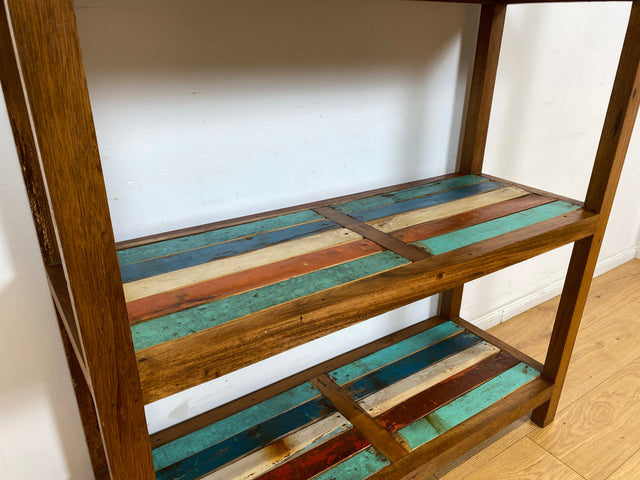 Boatwood by WMK I Einzigartiges großes und stabiles Regal handgefertigt aus altem Bootsholz I Teakholz massiv I