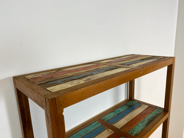 Boatwood by WMK I Einzigartiges großes und stabiles Regal handgefertigt aus altem Bootsholz I Teakholz massiv I
