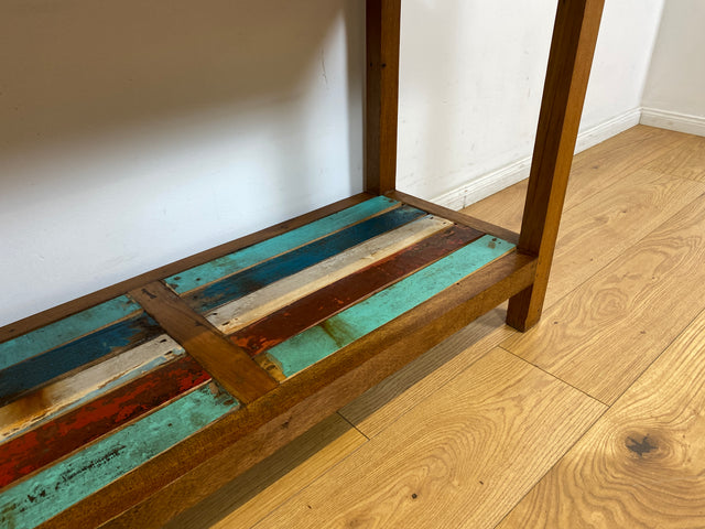 Boatwood by WMK I Einzigartiges großes und stabiles Regal handgefertigt aus altem Bootsholz I Teakholz massiv I