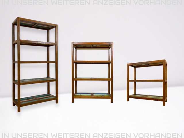 Boatwood by WMK I Einzigartiges großes und stabiles Regal handgefertigt aus altem Bootsholz I Teakholz massiv I