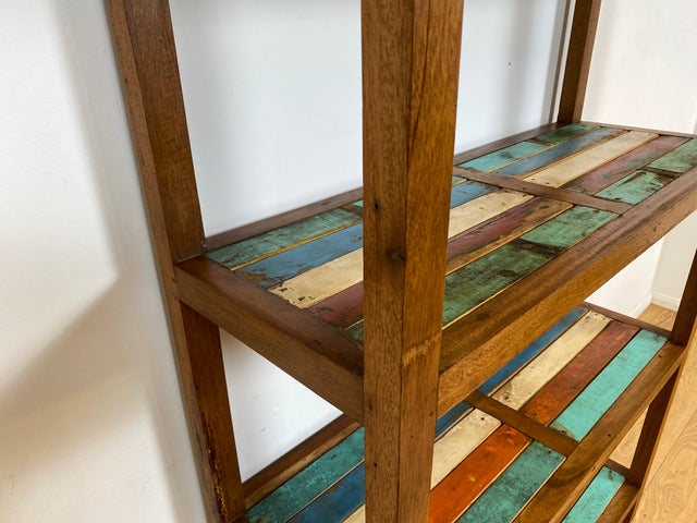 Boatwood by WMK I Einzigartiges großes und stabiles Regal handgefertigt aus altem Bootsholz I Teakholz massiv I