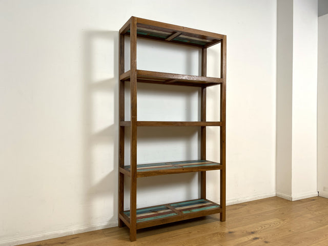 Boatwood by WMK I Einzigartiges großes und stabiles Regal handgefertigt aus altem Bootsholz I Teakholz massiv I