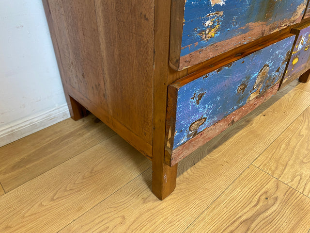 Boatwood by WMK I Besonders schöne handgefertigte Kommode aus altem Bootsholz mit 6 Schubladen I Sideboard TV Lowboard Anrichte Schubladenkommode Wäschekommode Fernsehschrank I Berlin Dresden Bayern