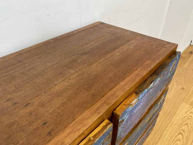 Boatwood by WMK I Besonders schöne handgefertigte Kommode aus altem Bootsholz mit 6 Schubladen I Sideboard TV Lowboard Anrichte Schubladenkommode Wäschekommode Fernsehschrank I Berlin Dresden Bayern