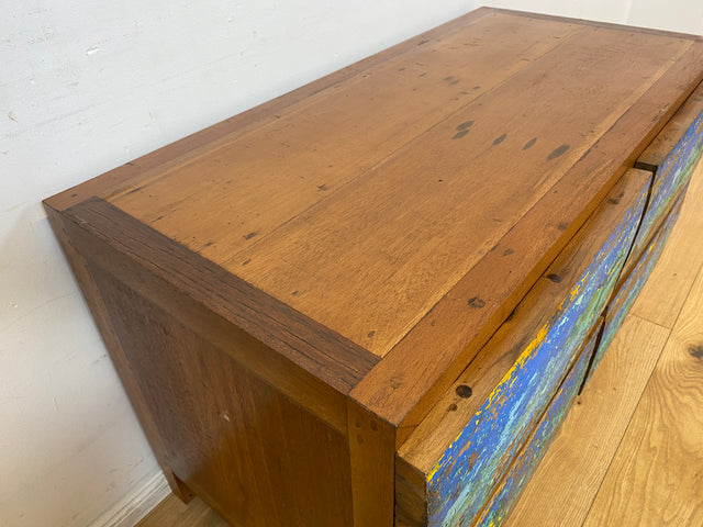 Boatwood by WMK I Besonders schöne handgefertigte Kommode aus altem Bootsholz mit Schubladen I Sideboard TV Lowboard Board Schubladenkommode Wäschekommode Fernsehschrank Berlin Leipzig Düsseldorf Ulm