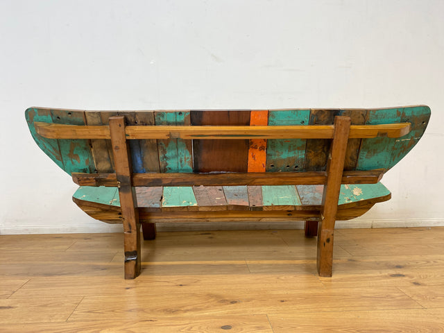 Boatwood by WMK I Einzigartiges handgefertigtes Sofa aus altem Bootsholz I Teakholz massiv I Couch Bank Holzbank Küchenbank Gartenbank Gartensofa Gartenmöbel Balkonmöbel Bootsmöbel Berlin Bremen Köln