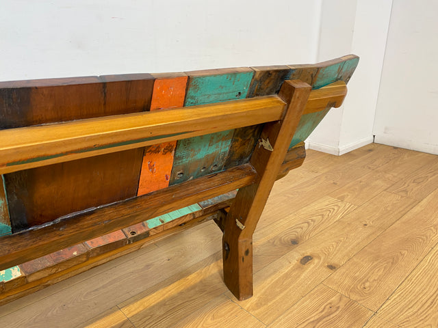 Boatwood by WMK I Einzigartiges handgefertigtes Sofa aus altem Bootsholz I Teakholz massiv I Couch Bank Holzbank Küchenbank Gartenbank Gartensofa Gartenmöbel Balkonmöbel Bootsmöbel Berlin Bremen Köln