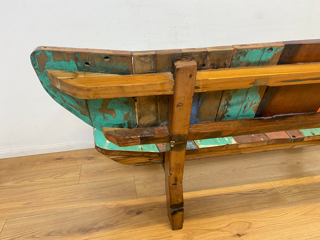 Boatwood by WMK I Einzigartiges handgefertigtes Sofa aus altem Bootsholz I Teakholz massiv I Couch Bank Holzbank Küchenbank Gartenbank Gartensofa Gartenmöbel Balkonmöbel Bootsmöbel Berlin Bremen Köln