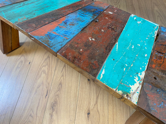 Boatwood by WMK I Einzigartiges handgefertigtes Sofa aus altem Bootsholz I Teakholz massiv I Couch Bank Holzbank Küchenbank Gartenbank Gartensofa Gartenmöbel Balkonmöbel Bootsmöbel Berlin Bremen Köln