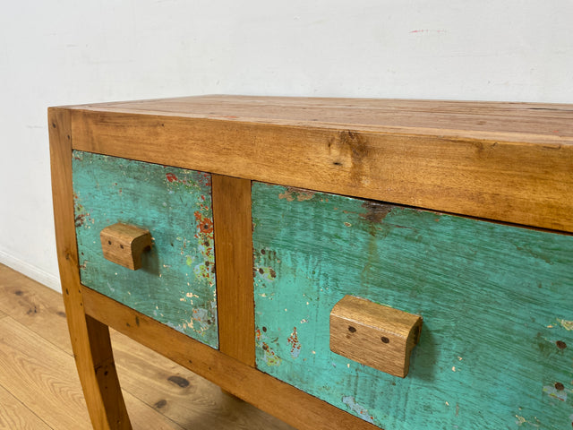 Boatwood by WMK I Hochwertige Kommode handgefertigt aus altem Bootsholz mit Schubladen I Teakholz massiv I