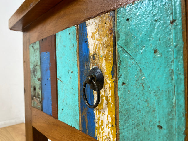 Boatwood by WMK I Schöne Kommode handgefertigt aus altem Bootsholz in Originalfarben