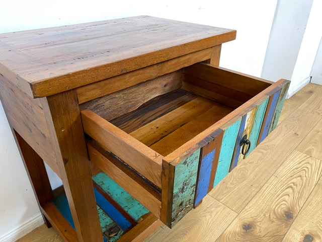 Boatwood by WMK I Schöne Kommode handgefertigt aus altem Bootsholz in Originalfarben