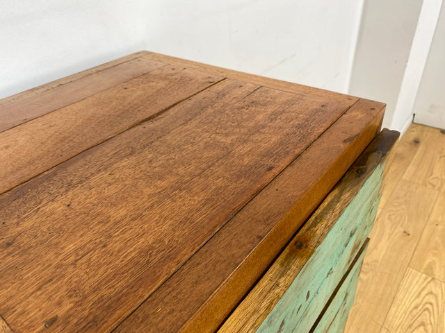 Boatwood by WMK I Besondere Kommode handgefertigt aus altem Bootsholz in Originalfarbe mit Schubladen