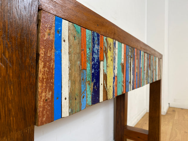 Boatwood by WMK I Besonders schöne Konsole mit Schubladen I handgefertigt aus altem Bootsholz I Teakholz massiv I Schrank Sideboard Kommode Ablage Flurkommode Anrichte I Berlin Schweinfurt Dresden