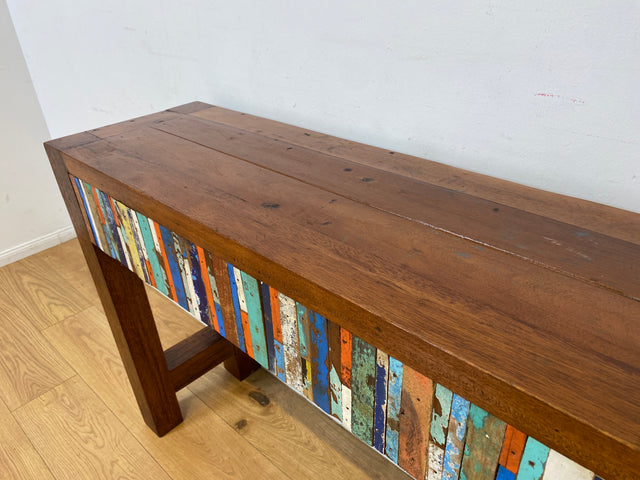 Boatwood by WMK I Besonders schöne Konsole mit Schubladen I handgefertigt aus altem Bootsholz I Teakholz massiv I Schrank Sideboard Kommode Ablage Flurkommode Anrichte I Berlin Schweinfurt Dresden