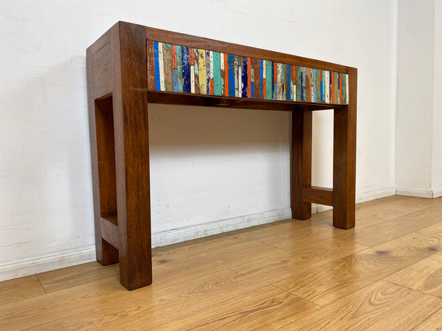 Boatwood by WMK I Besonders schöne Konsole mit Schubladen I handgefertigt aus altem Bootsholz I Teakholz massiv I Schrank Sideboard Kommode Ablage Flurkommode Anrichte I Berlin Schweinfurt Dresden