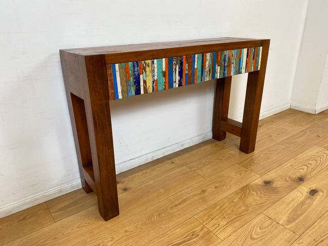 Boatwood by WMK I Besonders schöne Konsole mit Schubladen I handgefertigt aus altem Bootsholz I Teakholz massiv I Schrank Sideboard Kommode Ablage Flurkommode Anrichte I Berlin Schweinfurt Dresden