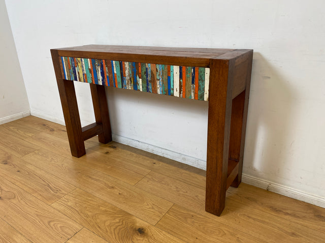 Boatwood by WMK I Besonders schöne Konsole mit Schubladen I handgefertigt aus altem Bootsholz I Teakholz massiv I Schrank Sideboard Kommode Ablage Flurkommode Anrichte I Berlin Schweinfurt Dresden