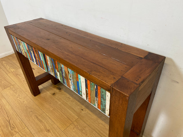 Boatwood by WMK I Besonders schöne Konsole mit Schubladen I handgefertigt aus altem Bootsholz I Teakholz massiv I Schrank Sideboard Kommode Ablage Flurkommode Anrichte I Berlin Schweinfurt Dresden