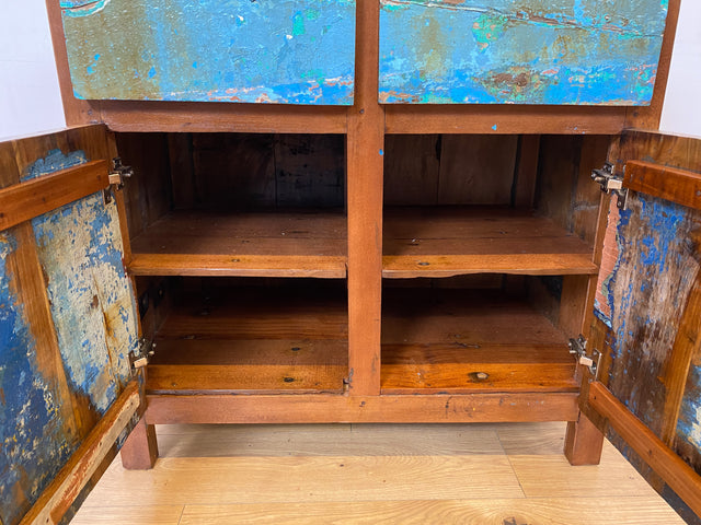 Boatwood by WMK I Nachhaltige & handgefertigte Kommode aus altem Bootsholz mit Schubladen I Teakholz Sideboard TV Lowboard Anrichte Schubladenkommode Wäschekommode Fernsehschrank I Berlin NRW Bayern