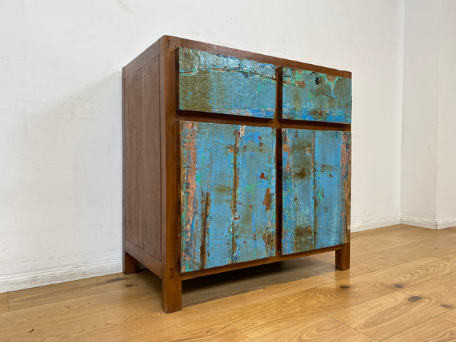 Boatwood by WMK I Nachhaltige & handgefertigte Kommode aus altem Bootsholz mit Schubladen I Teakholz Sideboard TV Lowboard Anrichte Schubladenkommode Wäschekommode Fernsehschrank I Berlin NRW Bayern