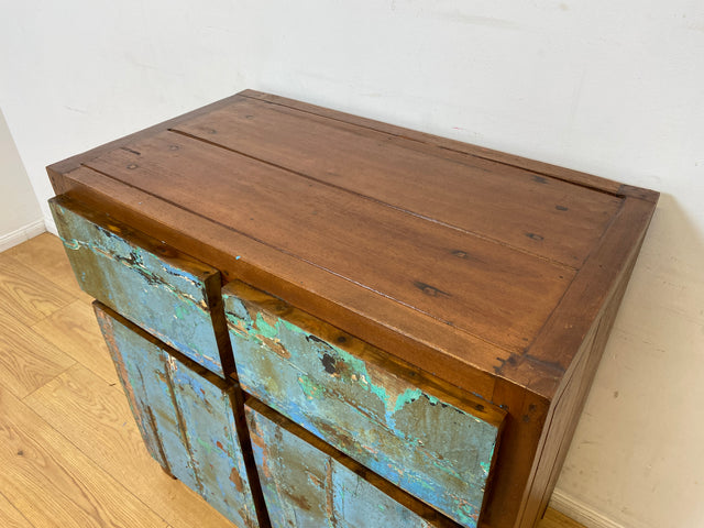 Boatwood by WMK I Nachhaltige & handgefertigte Kommode aus altem Bootsholz mit Schubladen I Teakholz Sideboard TV Lowboard Anrichte Schubladenkommode Wäschekommode Fernsehschrank I Berlin NRW Bayern