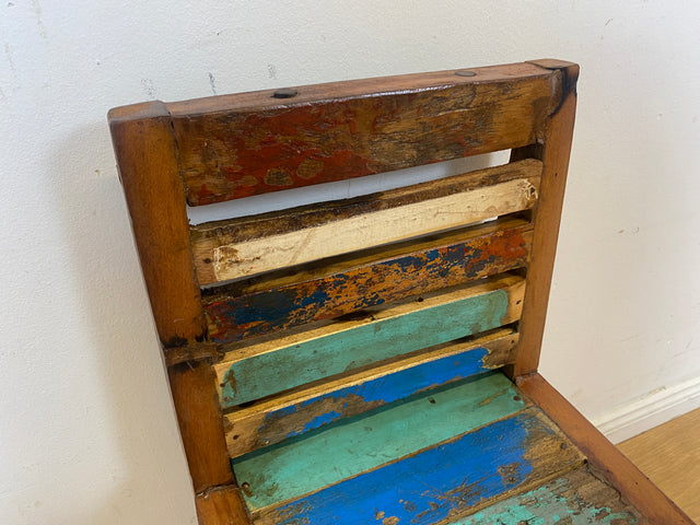Bunter, stabiler und nachhaltiger Kinderstuhl handgefertigt aus altem Bootsholz in Originalfarben I Stuhl Kleinkindstuhl Holzstuhl Kinderzimmer Spielecke Kindermöbel Spielzimmer I