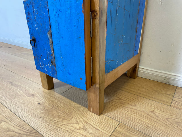 Boatwood by WMK I Einzigartiger großer Nachttisch handgefertigt aus altem Bootsholz I Teakholz massiv I Nachtkommode Nachtschrank Nachtschränkchen Kommode Beistelltisch Ablage I Berlin Kiel Stuttgart