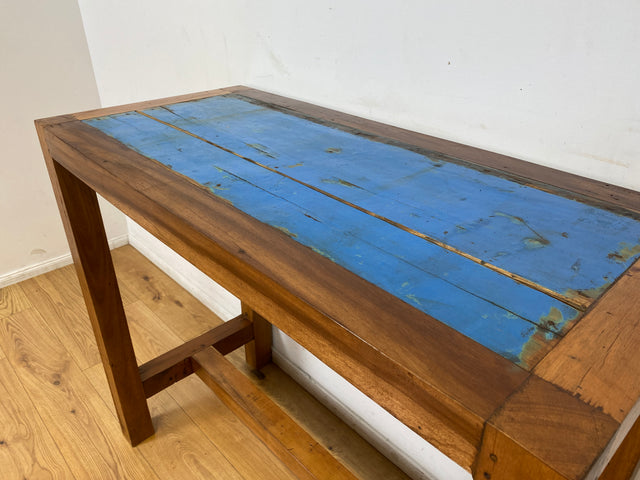 Boatwood by WMK I Outdoor geeigneter 130x60cm großer Stehtisch handgefertigt aus altem Bootsholz