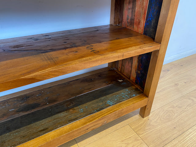 Boatwood by WMK I Handgefertigtes Regal aus altem Bootsholz in Originalfarbe I Teakholz I Holzregal Bücherschrank Bücheregal Highboard Küchenregal Raumtrenner Loft Bootsmöbel I Berlin Bochum Leipzig