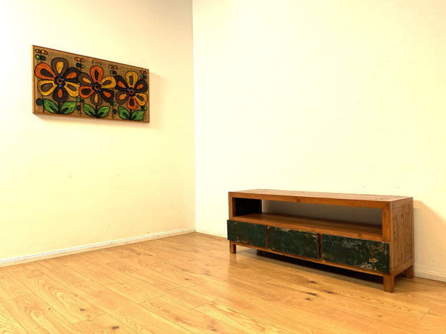 Boatwood by WMK I Besonders schönes TV Lowboard mit Schubladen & Fach I handgefertigt aus altem Bootsholz I Teakholz massiv I Sideboard Kommode Bank Rack Stand Fernsehkommode Berlin Stuttgart Bochum