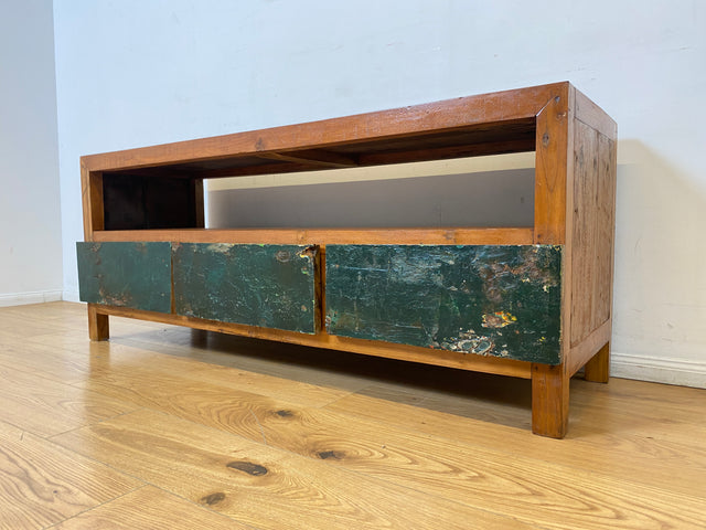 Boatwood by WMK I Besonders schönes TV Lowboard mit Schubladen & Fach I handgefertigt aus altem Bootsholz I Teakholz massiv I Sideboard Kommode Bank Rack Stand Fernsehkommode Berlin Stuttgart Bochum