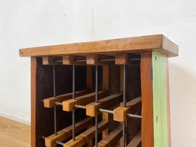 Boatwood by WMK I Einzigartiges Weinregal für 15 Flaschen handgefertigt aus echtem Fischerboot in Originalfarben