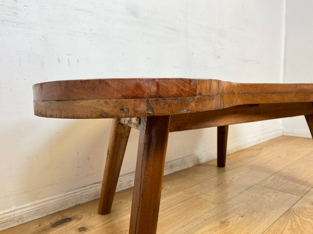 Boatwood by WMK I Formschöner und nachhaltiger bunter Nierentisch aus altem Bootsholz I handgefertigtes Unikat I Teakholz massiv I Couchtisch Wohnzimmertisch Kidney Coffee Table I Berlin Bremen Bayern