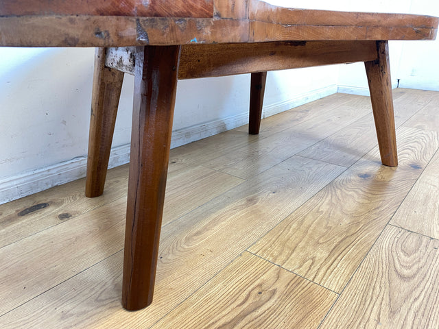 Boatwood by WMK I Formschöner und nachhaltiger bunter Nierentisch aus altem Bootsholz I handgefertigtes Unikat I Teakholz massiv I Couchtisch Wohnzimmertisch Kidney Coffee Table I Berlin Bremen Bayern