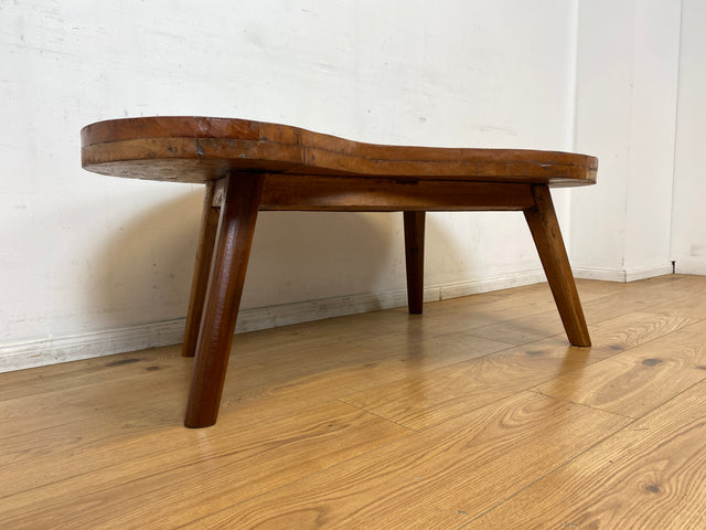 Boatwood by WMK I Formschöner und nachhaltiger bunter Nierentisch aus altem Bootsholz I handgefertigtes Unikat I Teakholz massiv I Couchtisch Wohnzimmertisch Kidney Coffee Table I Berlin Bremen Bayern