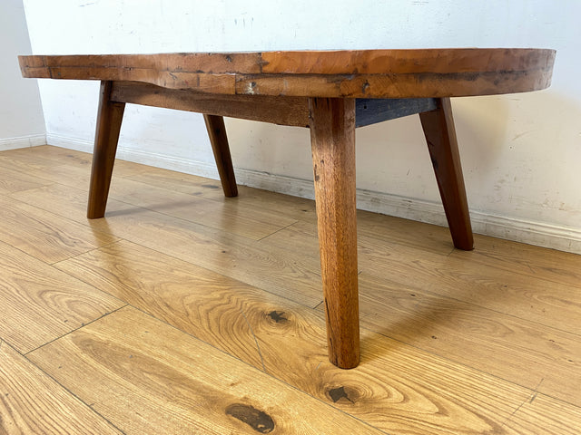 Boatwood by WMK I Formschöner und nachhaltiger bunter Nierentisch aus altem Bootsholz I handgefertigtes Unikat I Teakholz massiv I Couchtisch Wohnzimmertisch Kidney Coffee Table I Berlin Bremen Bayern