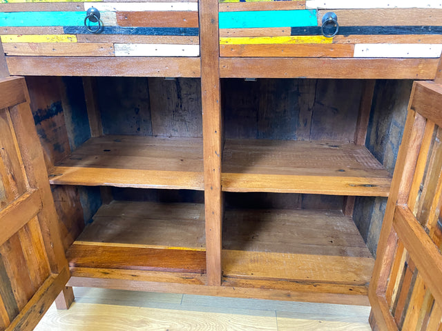 Boatwood by WMK I Einzigartige Kommode handgefertigt aus altem Bootsholz mit Schubladen I Teakholz massiv I Schrank Anrichte Sideboard Wäschekommode Schuhschrank Bootsmöbel Teak Berlin Sachsen Bayern