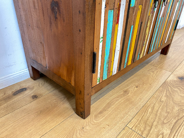 Boatwood by WMK I Einzigartige Kommode handgefertigt aus altem Bootsholz mit Schubladen I Teakholz massiv I Schrank Anrichte Sideboard Wäschekommode Schuhschrank Bootsmöbel Teak Berlin Sachsen Bayern