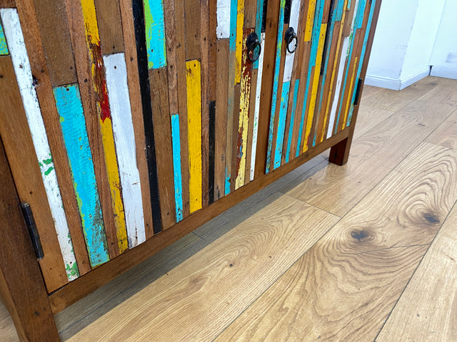 Boatwood by WMK I Einzigartige Kommode handgefertigt aus altem Bootsholz mit Schubladen I Teakholz massiv I Schrank Anrichte Sideboard Wäschekommode Schuhschrank Bootsmöbel Teak Berlin Sachsen Bayern