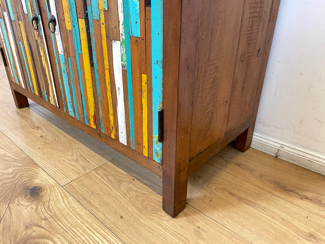 Boatwood by WMK I Einzigartige Kommode handgefertigt aus altem Bootsholz mit Schubladen I Teakholz massiv I Schrank Anrichte Sideboard Wäschekommode Schuhschrank Bootsmöbel Teak Berlin Sachsen Bayern