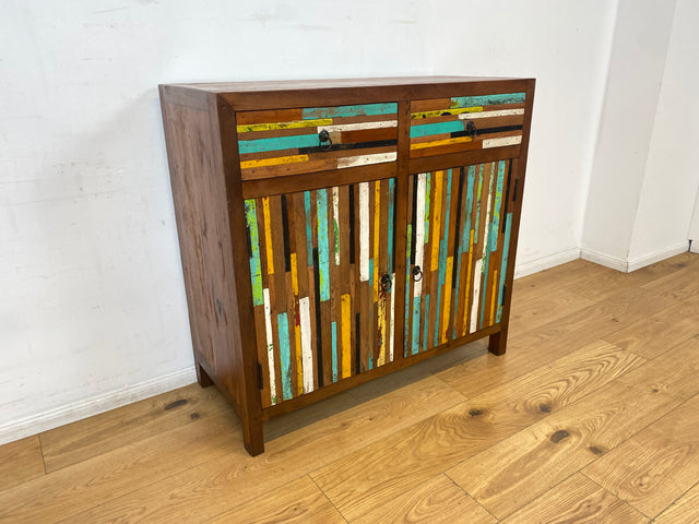 Boatwood by WMK I Einzigartige Kommode handgefertigt aus altem Bootsholz mit Schubladen I Teakholz massiv I Schrank Anrichte Sideboard Wäschekommode Schuhschrank Bootsmöbel Teak Berlin Sachsen Bayern