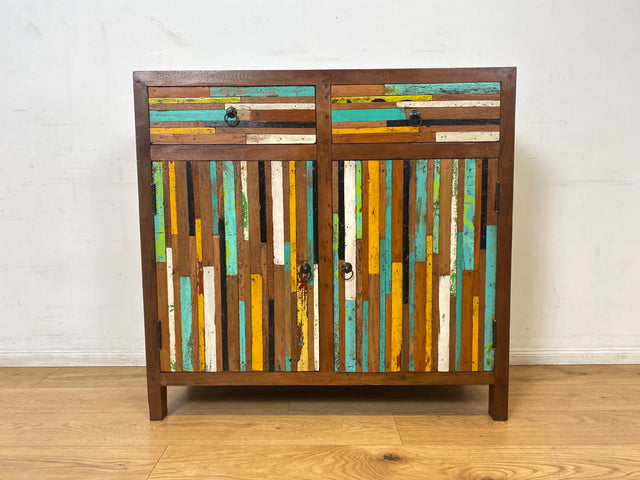 Boatwood by WMK I Einzigartige Kommode handgefertigt aus altem Bootsholz mit Schubladen I Teakholz massiv I Schrank Anrichte Sideboard Wäschekommode Schuhschrank Bootsmöbel Teak Berlin Sachsen Bayern